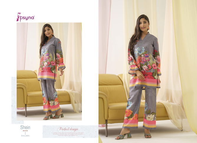 Shein Vol 2 By Psyna Poly Linen Printed Cord Set Top With Bottom Wholesale Online